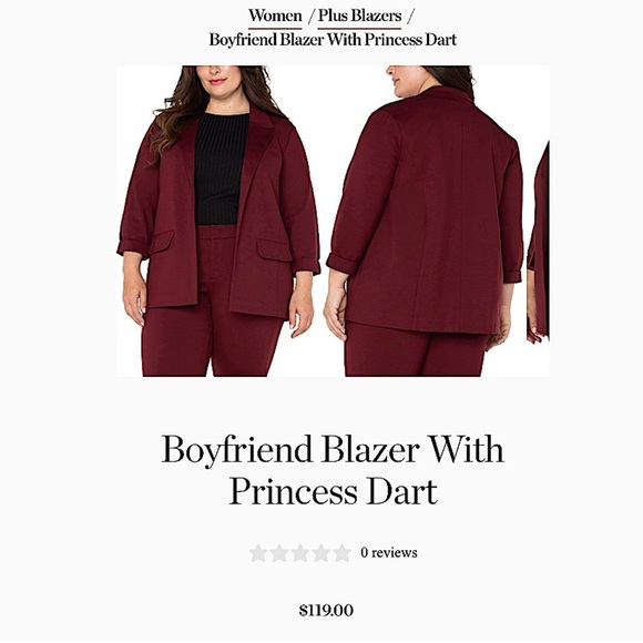 Liverpool Stitch Fix New Stretch Blazer Plus Size 3X Burgandy - Picture 2 of 16